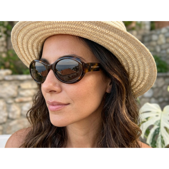 BVLGARI Vintage Tortoise Round Sunglasses 807 502/63 Made in Italy Authentic 125 main image 8